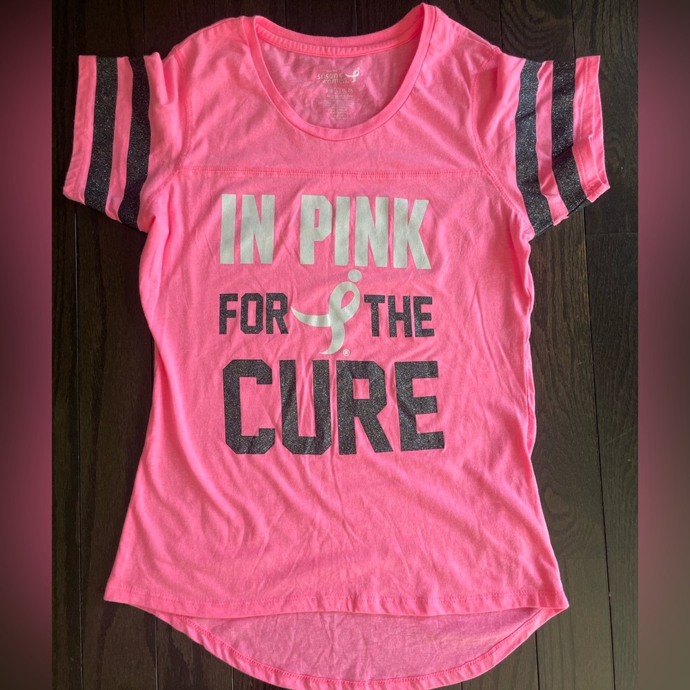 Vibrant Pink and White Short Sleeve Tee for a Cause